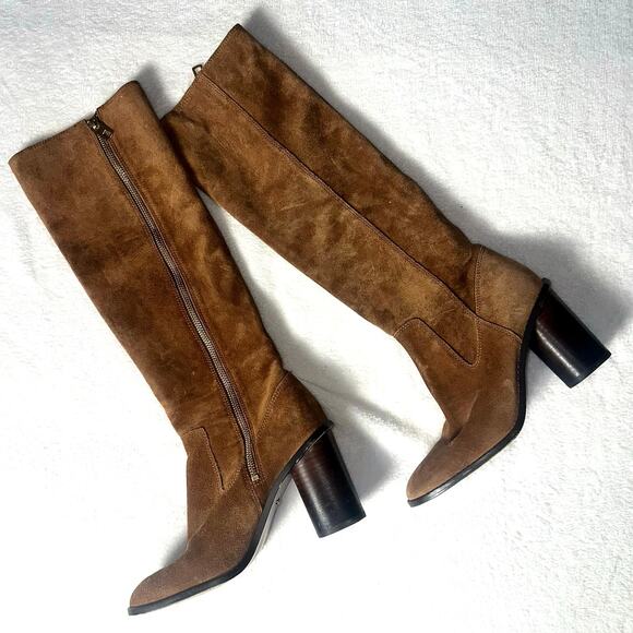 Coach Ombre Saddle Suede Heel Boot Round Heel Size 7.5 - Picture 3 of 6